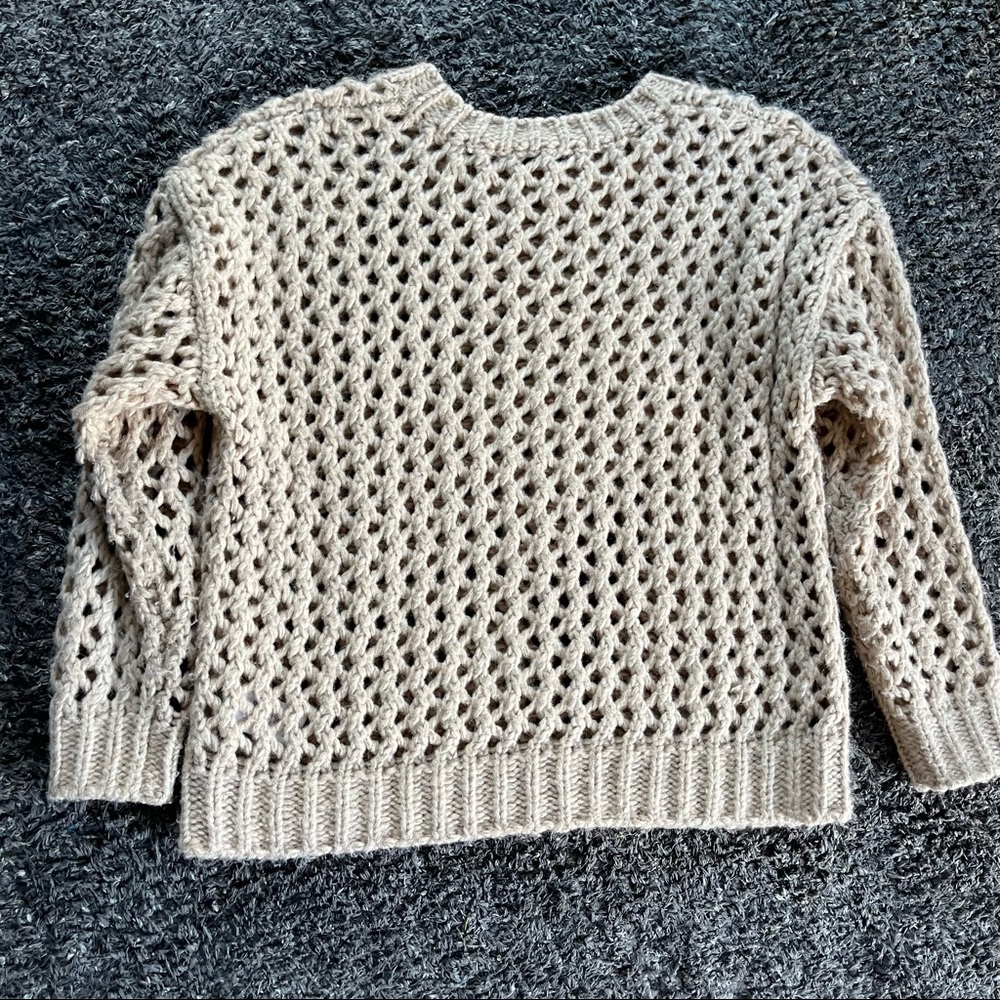 REISS BEIGE OPEN KNIT OVERSIZED 'NATALIE' SWEATER - Picture 5 of 9